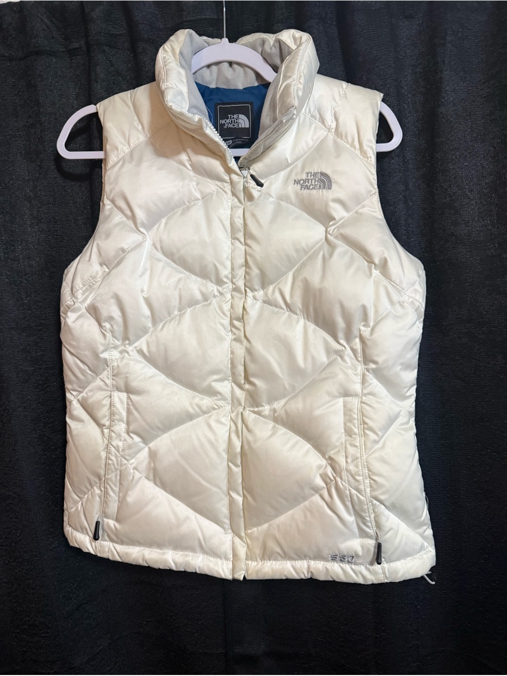 The North Face Off-White Quilted Vest with Fleece Lining